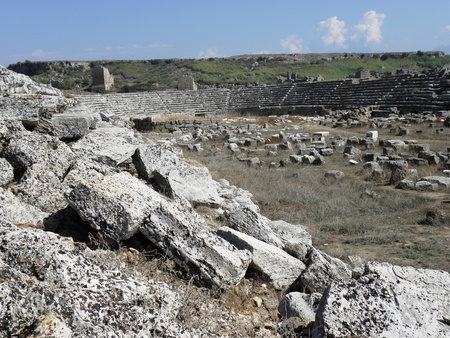 Roman stadium in Perg&#1077; with about 12,000 seatsの写真素材