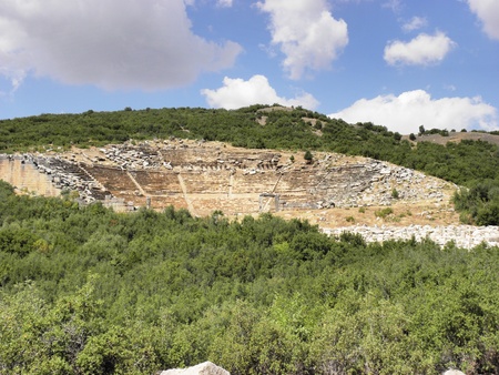 Look at the amphitheater of the ancient city Kibyra.の写真素材