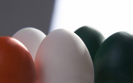 Different coloured eggsの写真素材