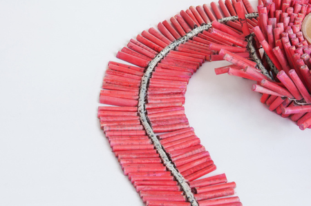 Close-up of rocket firecracker in a bottleの写真素材