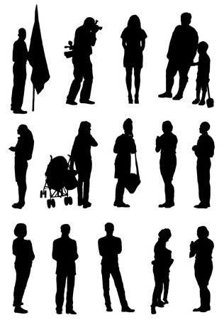 Collection of silhouettes of peopleのイラスト素材