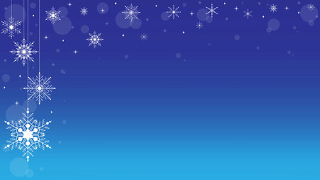 Glittering White Snowflake Sprinkles With Blue Background Wallpaper In Winterのイラスト素材