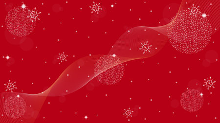 Glitter Snowflake Ornament On Red Background In Winterのイラスト素材