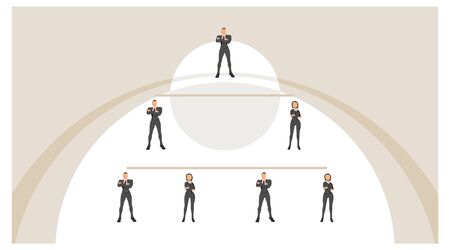 male and female avatars in office structures. office organization structure with a simple and easy...