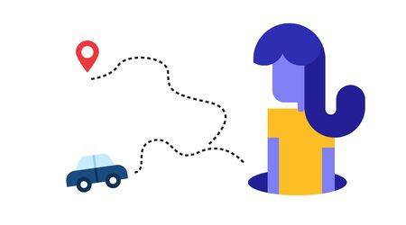 illustration about getting lost while traveling. women on a car trip looking for locations.