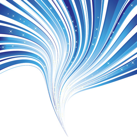 Abstract blue stripe swirl background with starsのイラスト素材