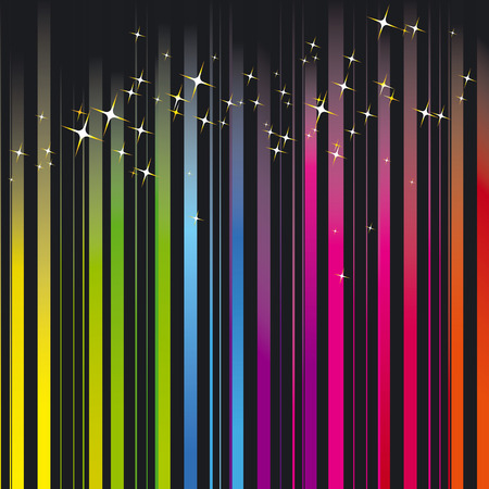 Abstract rainbow colors stripe with sparkling starsのイラスト素材