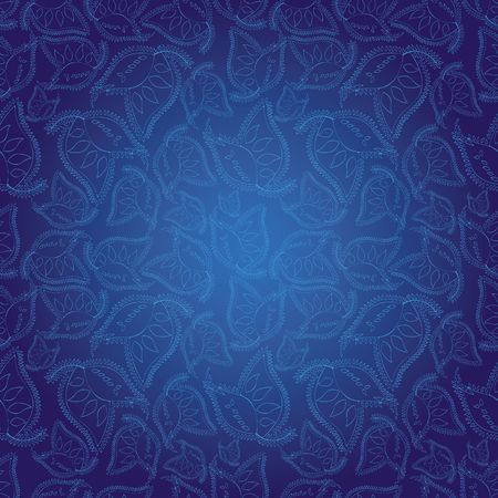 Abstract Indian style blue seamless pattern wallpaperの写真素材