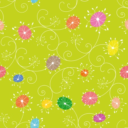 Colorful floral seamless pattern wallpaperのイラスト素材