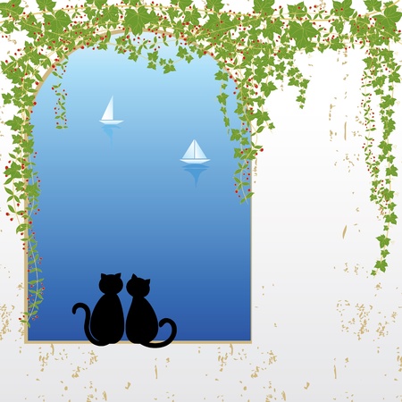 Cat datingのイラスト素材