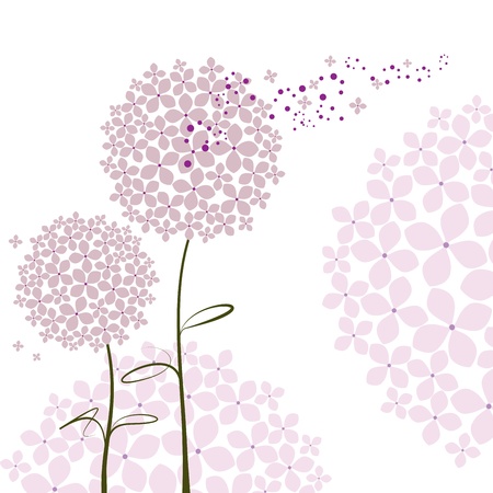 Abstract springtime purple pink Hydrangea flowerのイラスト素材