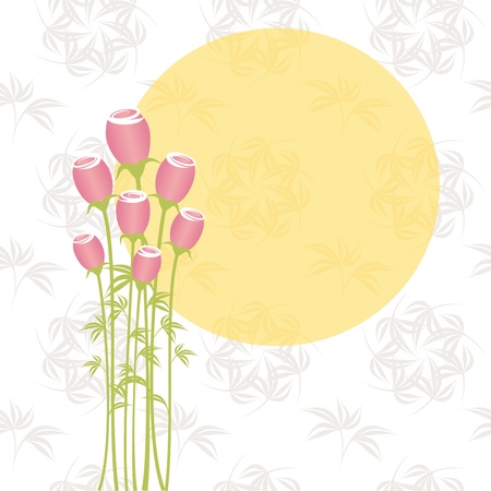 Springtime pink rose flowers on seamless pattern backgroundのイラスト素材