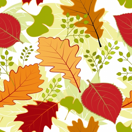 Colorful autumn leaves seamless patternのイラスト素材