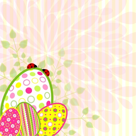 Colorful Easter holiday illustration on flower backgroundのイラスト素材