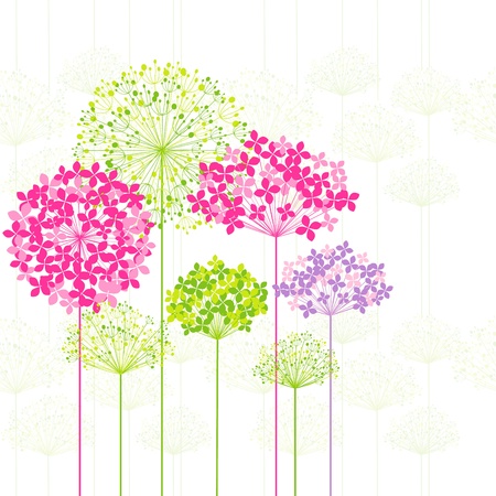 Springtime Colorful Flower on Dandelion Seamless Pattern Backgroundのイラスト素材