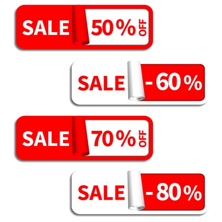Set of Sale Sticker or Labelのイラスト素材