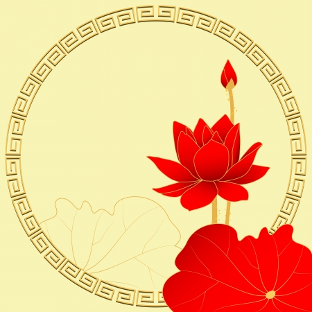 Oriental Mid Autumn Festival Lotus Flowerのイラスト素材