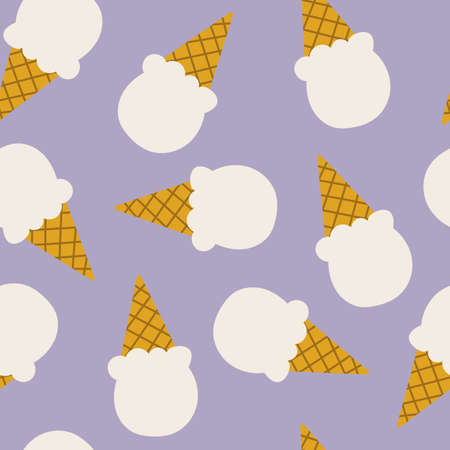 Ice cream vector seamless pattern
