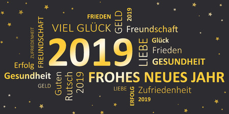 happy new year 2019 and wishesの写真素材