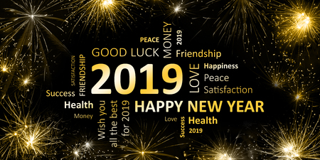 Happy New Year 2019の写真素材