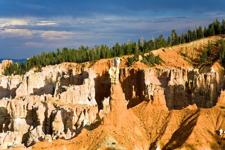 beautiful landscape in Bryce Canyon with magnificent Stone formation like Amphitheater, temples, figures in afternoon lightの写真素材