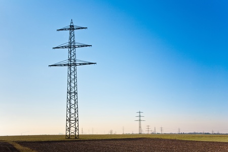 electricity tower for energy in beautiful landscape