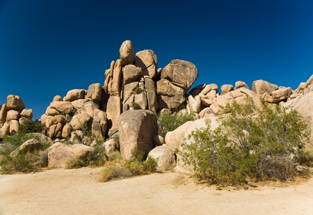 scenic rocks in Joshua Tree National Park  in Hidden valleyの写真素材