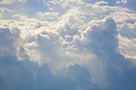 sky with clouds seen from airplane