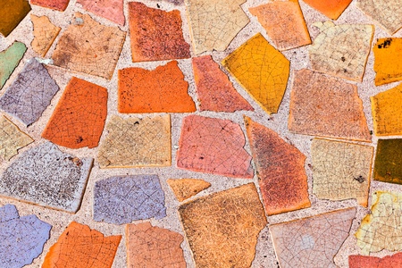 mosaik with floor tiles gives a beautiful colorful pattern