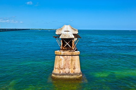 The old Railroad Bridge on the Bahia Honda Key in the Florida keysの写真素材