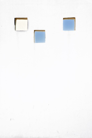window with sky at wall in harmonyの写真素材
