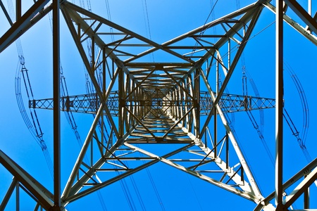 High voltage tower on a background of the sky