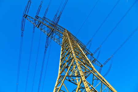 High voltage tower on a background of the sky