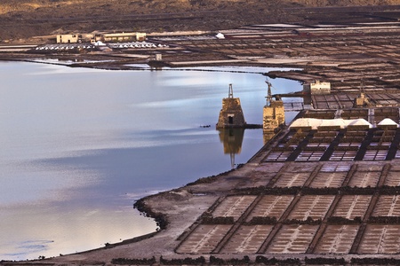 Salt refinery, Saline from Janubio, Lanzarote, Spainの写真素材