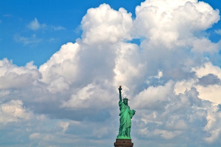 Statue of Liberty in New York City Manhattan Hudson Riverの写真素材
