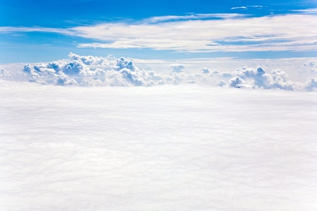 scenic clouds on the firmament seen from an airplaneの写真素材