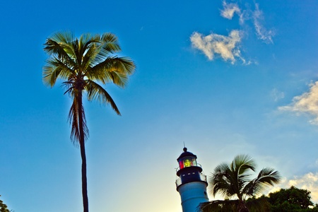 beautiful lighthouse from Key West in Floridaの写真素材