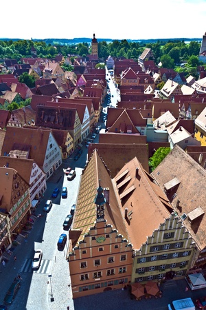 The medieval city Dinkelsbuehl in Germanyの写真素材