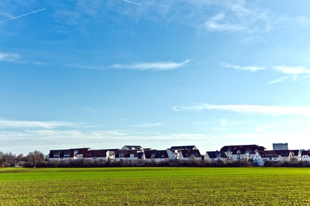 housing area near the boundary with acreの写真素材