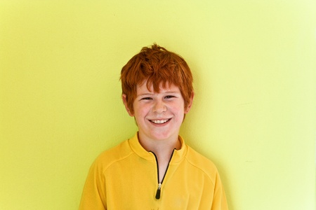 portrait of friendly looking boyの写真素材