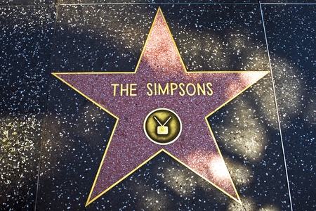 HOLLYWOOD, LOS ANGELES - JULY 5: the star for The Simpsons on the walk of fame in Hollywood on a sunny day on July 5,2008, Los Angeles, USAのeditorial素材