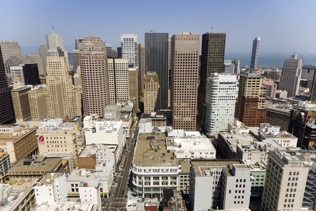 SAN FRANCISCO, USA - JULY 07: view from the rooftop to the city of San Francisco on July, 07,2008, San Francisco, USAのeditorial素材