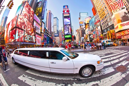 NEW YORK CITY - JUL 8: Times Square, featured with Broadway Theaters and huge number of LED signs,...