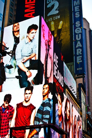 NEW YORK CITY - JUL 8: Times Square, featured with Broadway Theaters and huge number of LED signs, is a symbol of New York City and the United States, July 8, 2010 in Manhattan, New York City.のeditorial素材