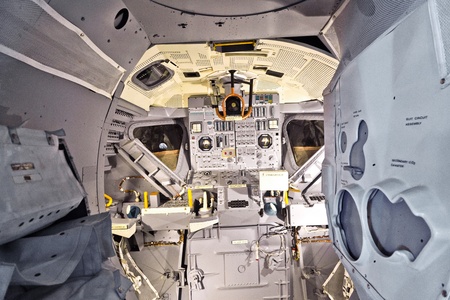 ORLANDO, USA - JULY 25: inside the spaceship discovery with view to the control panel for captain and co-pilot  on July 25, 2010 in Orlando, USA.のeditorial素材