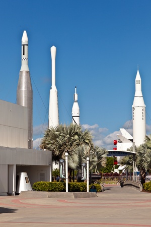 ORLANDO, USA - JULY 25: The Rocket Garden at Kennedy Space Center features  authentic rockets from past space explorations on July 25, 2010 in Orlando, USA.のeditorial素材
