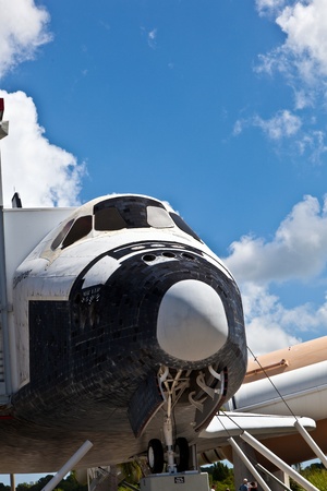 ORLANDO, USA - JULY 25: The original space shuttle Explorer standing at Kennedy Space Center open for visitors to enter also the inside on July 25, 2010 in Orlando, USA.のeditorial素材