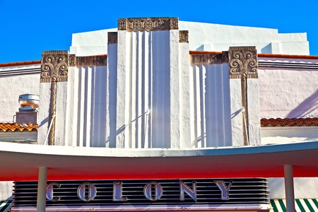 MIAMI, USA - JULY 27:  Famous Colony Art Deco Theater renovated for 6,5 MIllion US $ and open for public again on July 27, 2010 in MIami, USA. Build in 1934 in art deco style to entertain the visitors.のeditorial素材