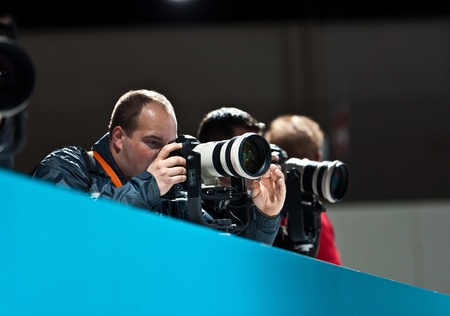 PHOTOKINA, COLOGNE - SEPTEMBER 25: Photokina - World of Imaging, Top Event for the Trade and User, September 25, 2010 in Cologne, Germany.のeditorial素材