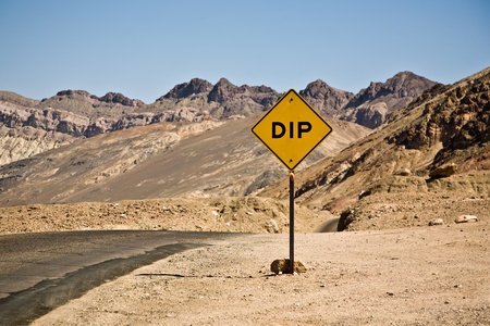 road sign at Artists Drive in Death valleyの写真素材